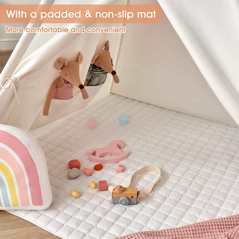Teepee Tent for Kids - Play Tent Indoor Outdoor Cotton Canvas Toys & Games - DailySale