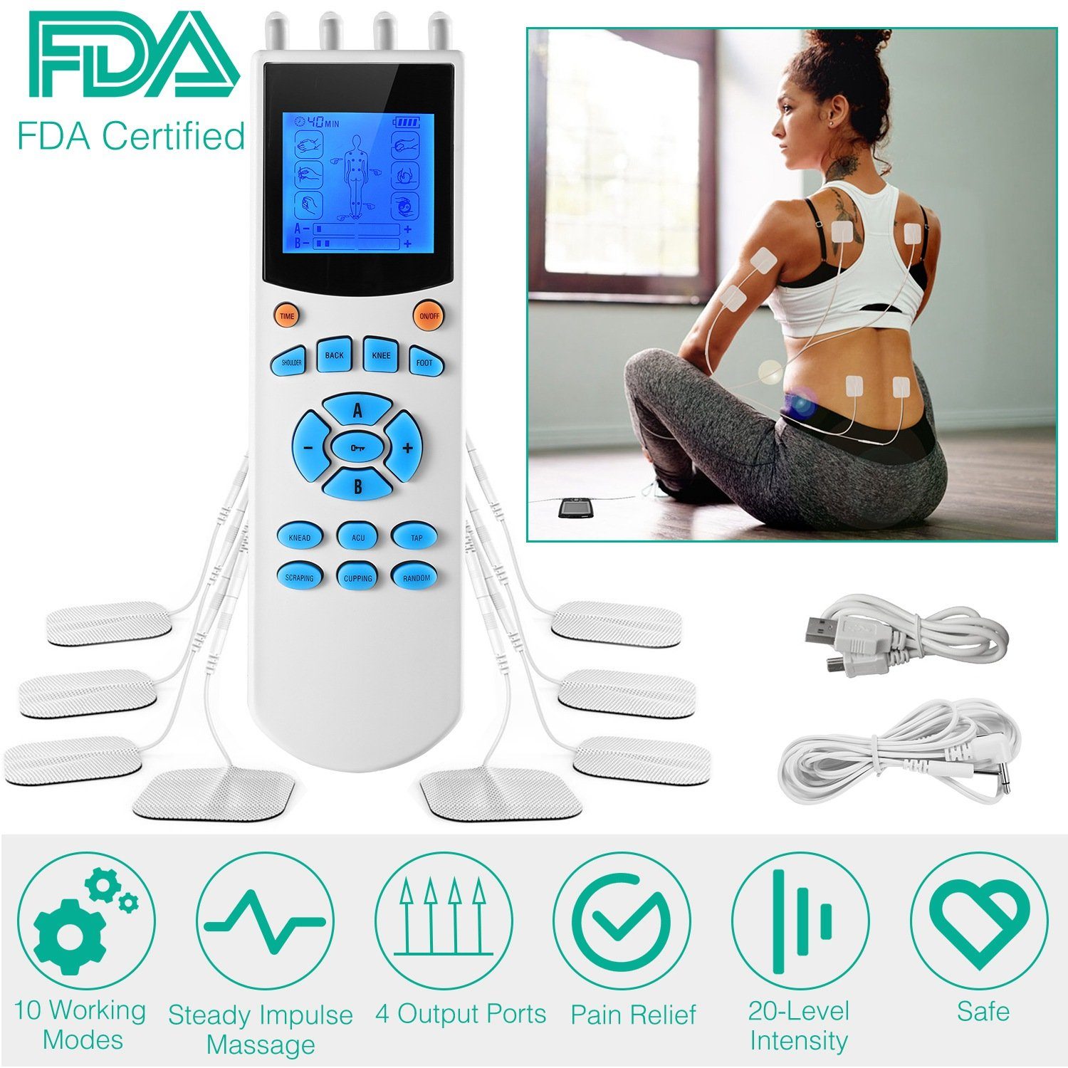 Tens Unit Machine Impulse Massager Wellness - DailySale