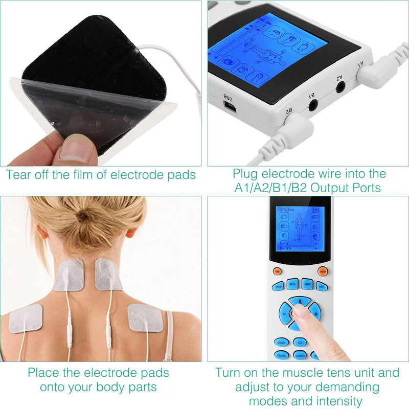 28 Modes Tens Unit Machine EMS Electric Muscle Stimulator Physiotherapy  Pulse Massager Adjustable Pulse Width Frequency Device