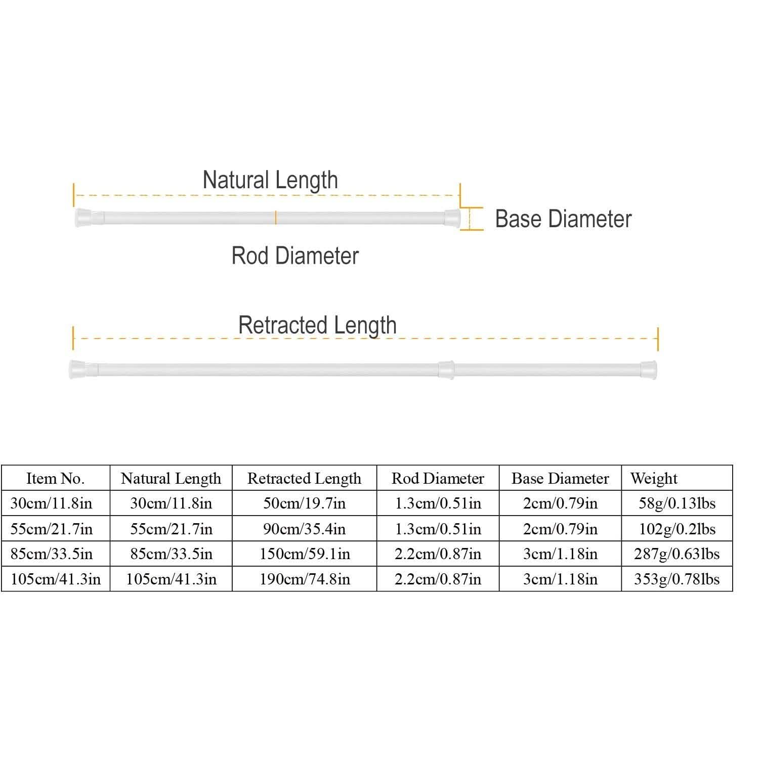 Tension Curtain Rod Spring Load Adjustable Curtain Pole Lighting & Decor - DailySale