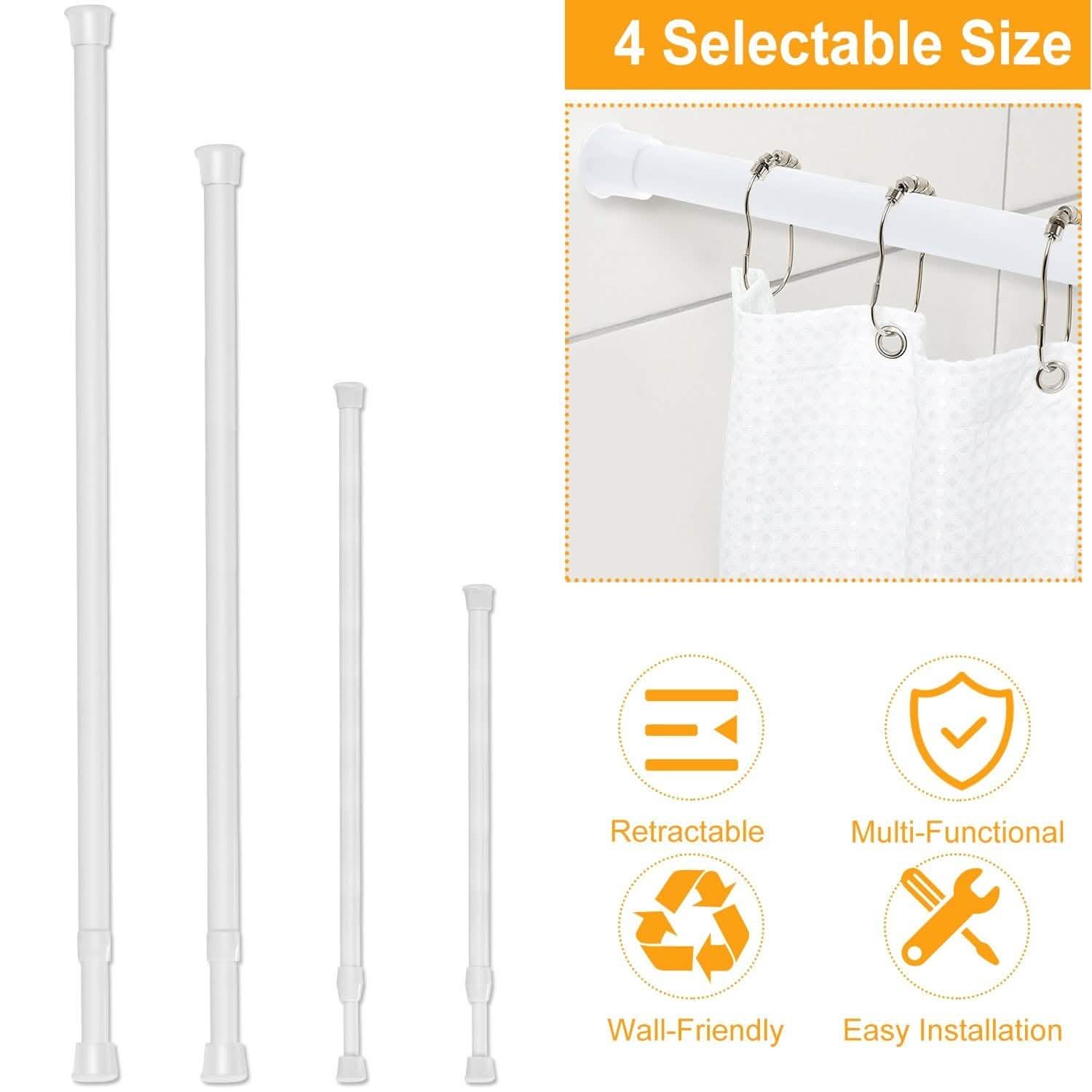 Tension Curtain Rod Spring Load Adjustable Curtain Pole Lighting & Decor - DailySale