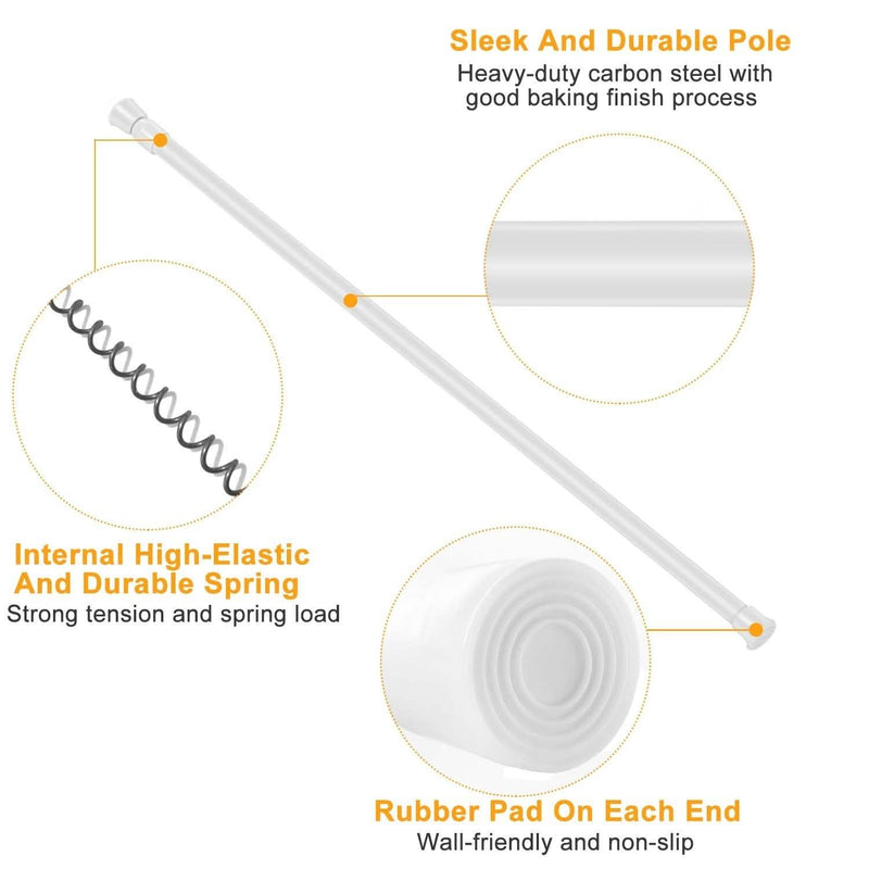 Tension Curtain Rod Spring Load Adjustable Curtain Pole Lighting & Decor - DailySale