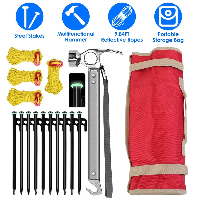 Tent Stakes Camping Hammer Set Sports & Outdoors - DailySale