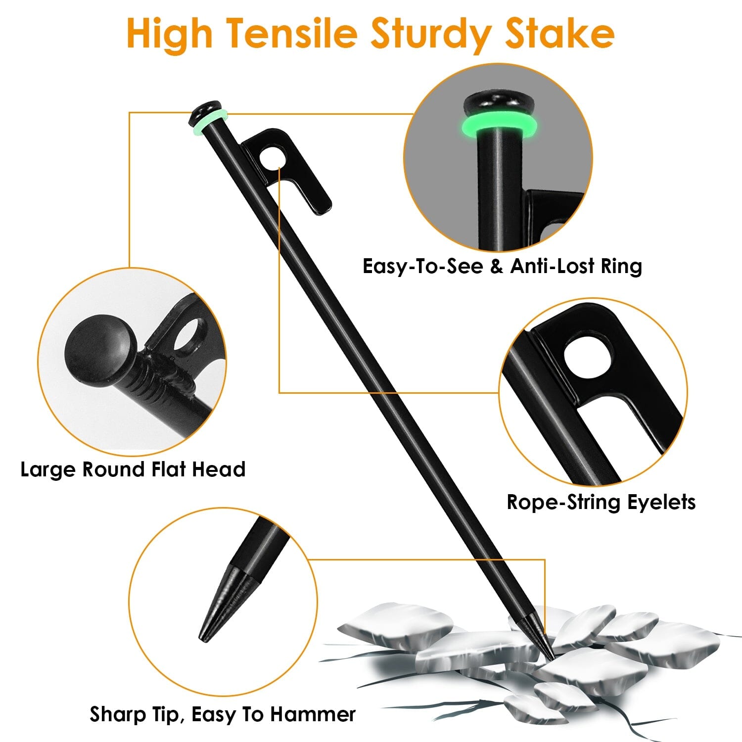 Tent Stakes Camping Hammer Set Sports & Outdoors - DailySale