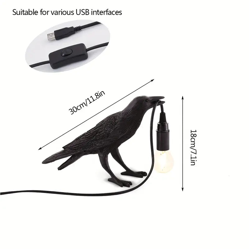 The Gothic Crow USB Port Lamp Holiday Decor & Apparel - DailySale