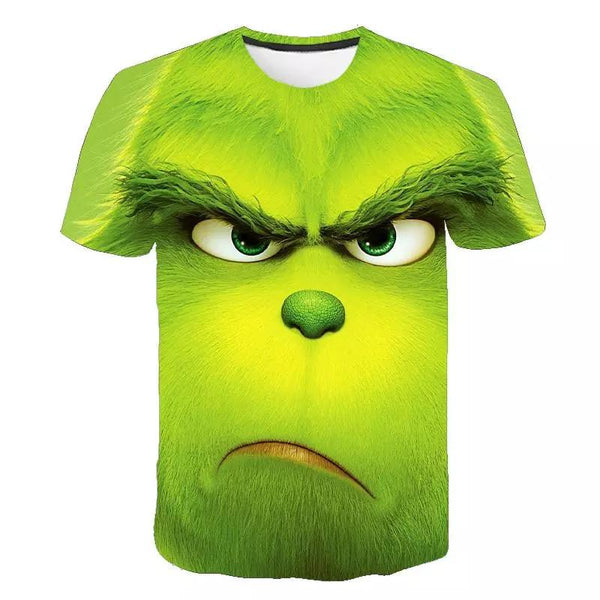 Front view of The Grinch 3D T-Shirt Men's Round Neck Short Sleeve, avaiable at Dailysale