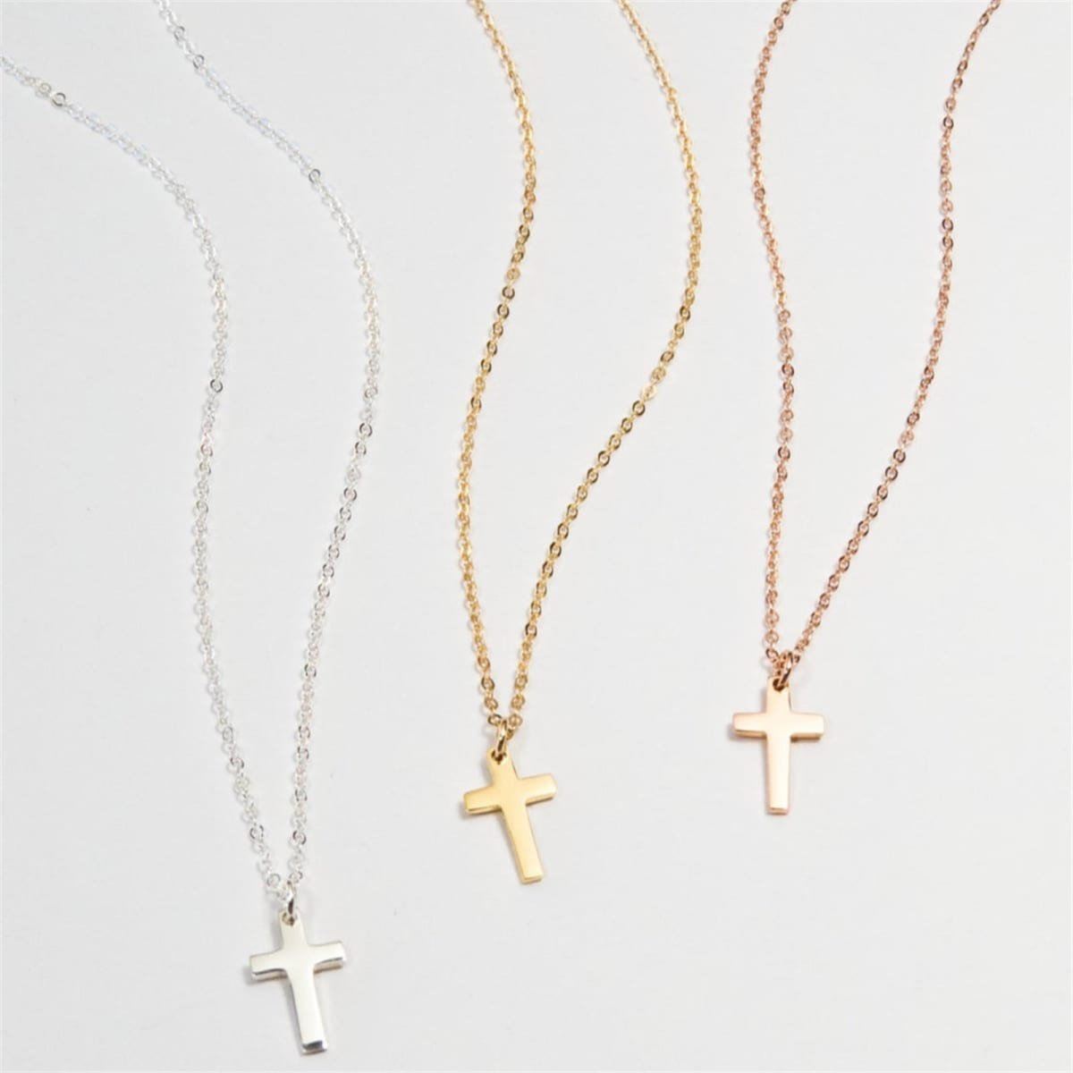 Tiny Cross Necklace Necklaces - DailySale