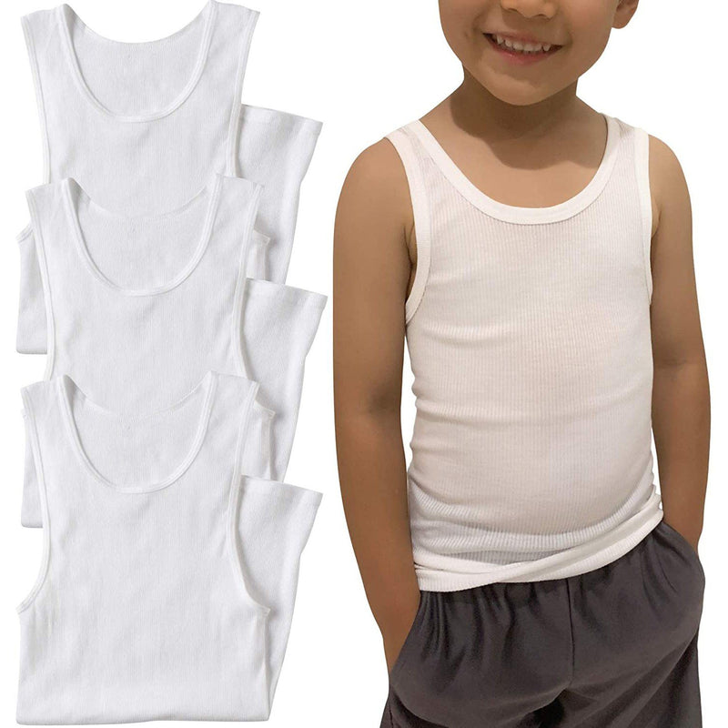 ToBeInStyle Boy's Basic White A-Shirt Cotton Blend Men's Clothing 3-Pack XS - DailySale