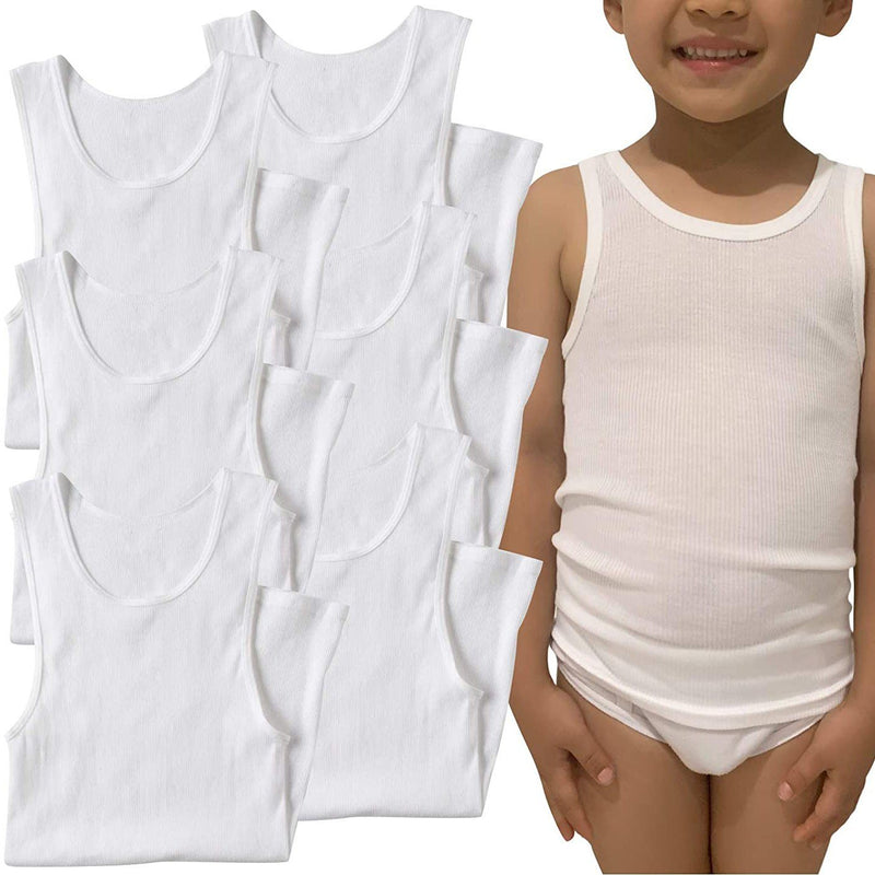 ToBeInStyle Boy's Basic White A-Shirt Cotton Blend Men's Clothing 6-Pack XS - DailySale