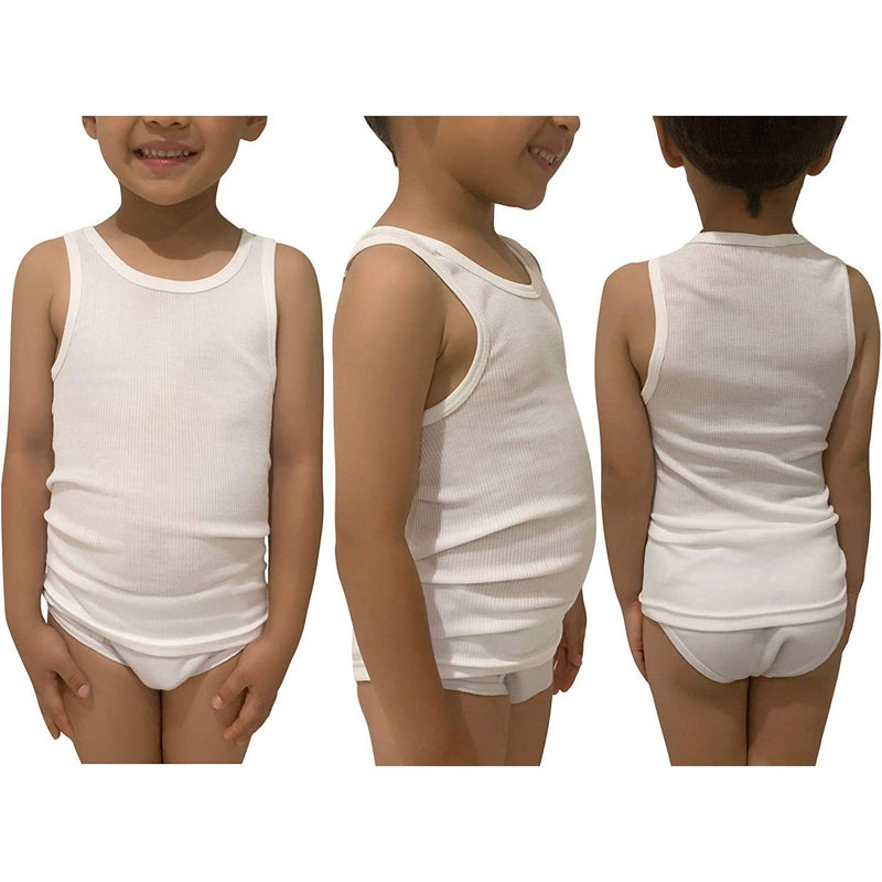 ToBeInStyle Boy's Basic White A-Shirt Cotton Blend Men's Clothing - DailySale