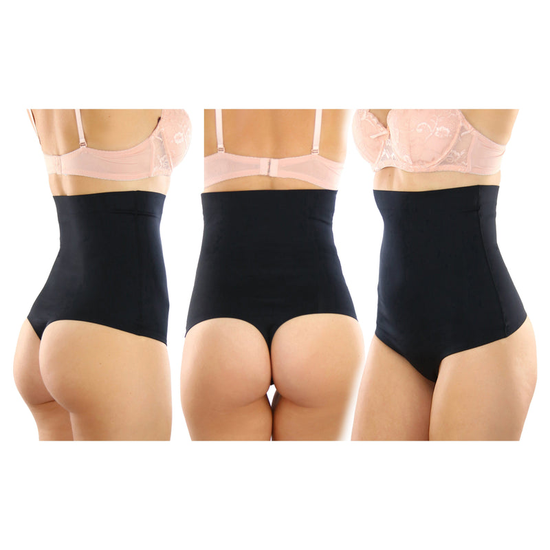 ToBeInStyle Women's High Waisted Smooth and Silky Torso Control Thong