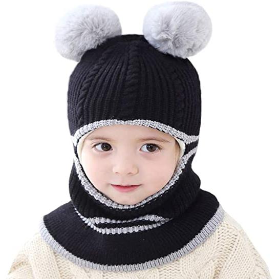 Toddler Fleece Lined Winter Bear Hat Kids' Clothing Black - DailySale