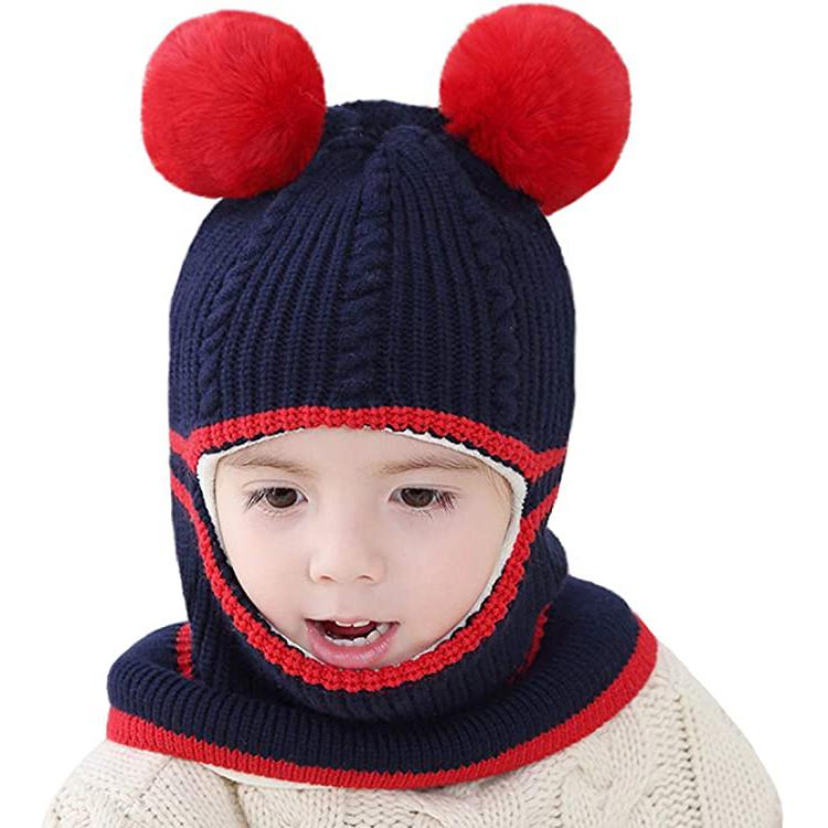 Toddler Fleece Lined Winter Bear Hat Kids' Clothing Dark Blue - DailySale