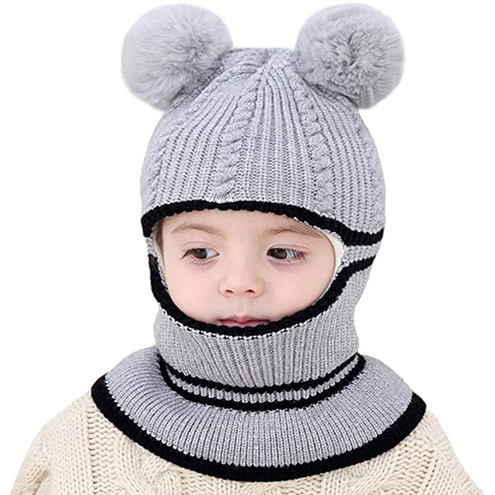 Toddler Fleece Lined Winter Bear Hat Kids' Clothing Gray - DailySale