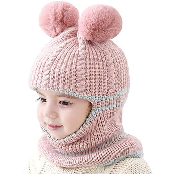 Toddler Fleece Lined Winter Bear Hat Kids' Clothing Pink - DailySale