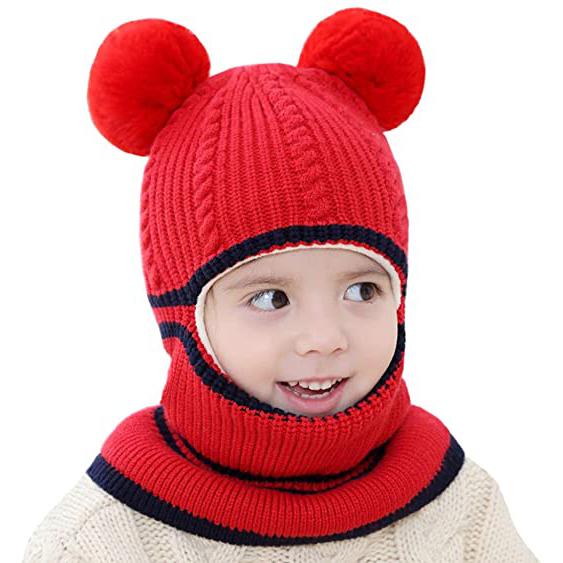 Toddler Fleece Lined Winter Bear Hat Kids' Clothing Red - DailySale