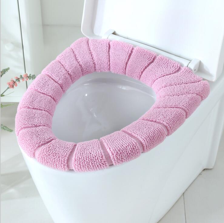 Toilet Seat Soft Thick Washable Cover Pad Protector Bath Pink - DailySale