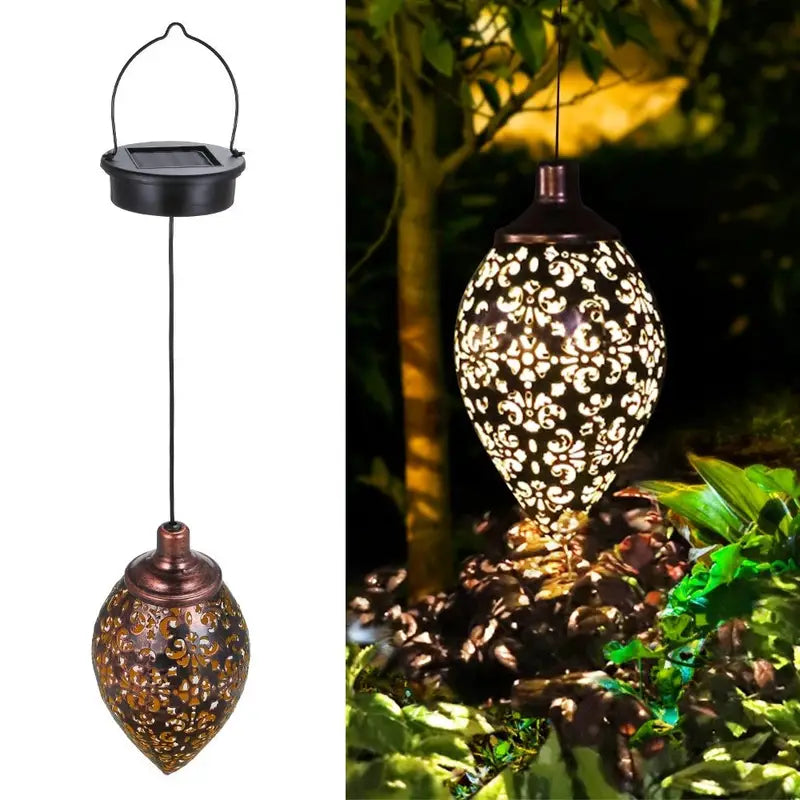 Tomshine Solar Lantern LED Moroccan Garden Lights Metal Lamp Waterproof Outdoor Lighting - DailySale