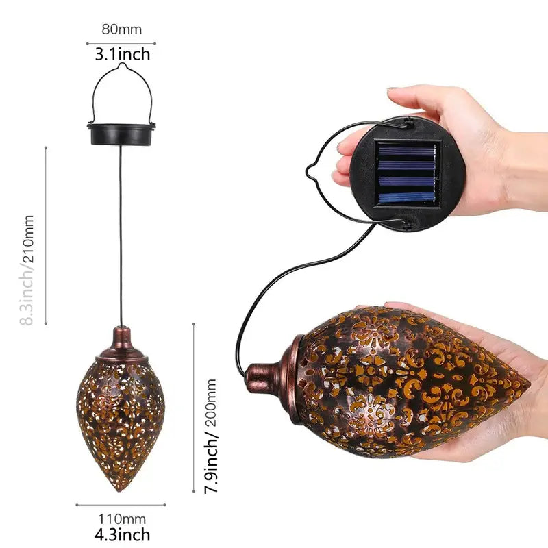 Tomshine Solar Lantern LED Moroccan Garden Lights Metal Lamp Waterproof Outdoor Lighting - DailySale