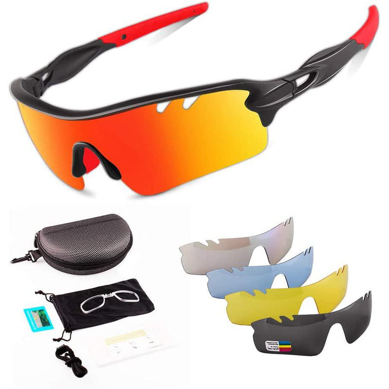 Toneoesol Polarized Sports Sunglasses with 5 Interchangeable Lenses