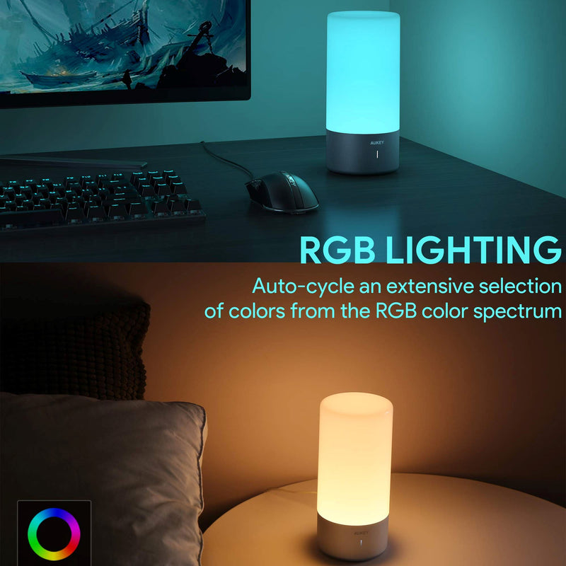 Touch Sensor Color Changing RGB Dimmable Table Lamp Indoor Lighting - DailySale