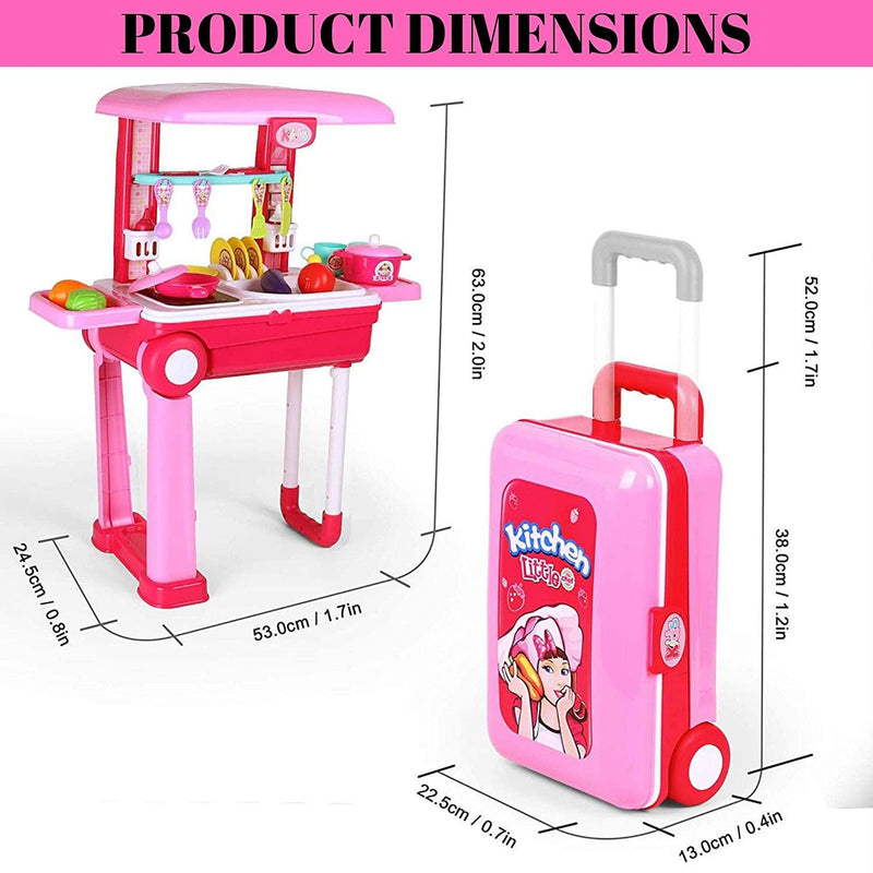 Toy Chef 2-in-1 Travel Suitcase Kitchen Set for Children Toys & Games - DailySale