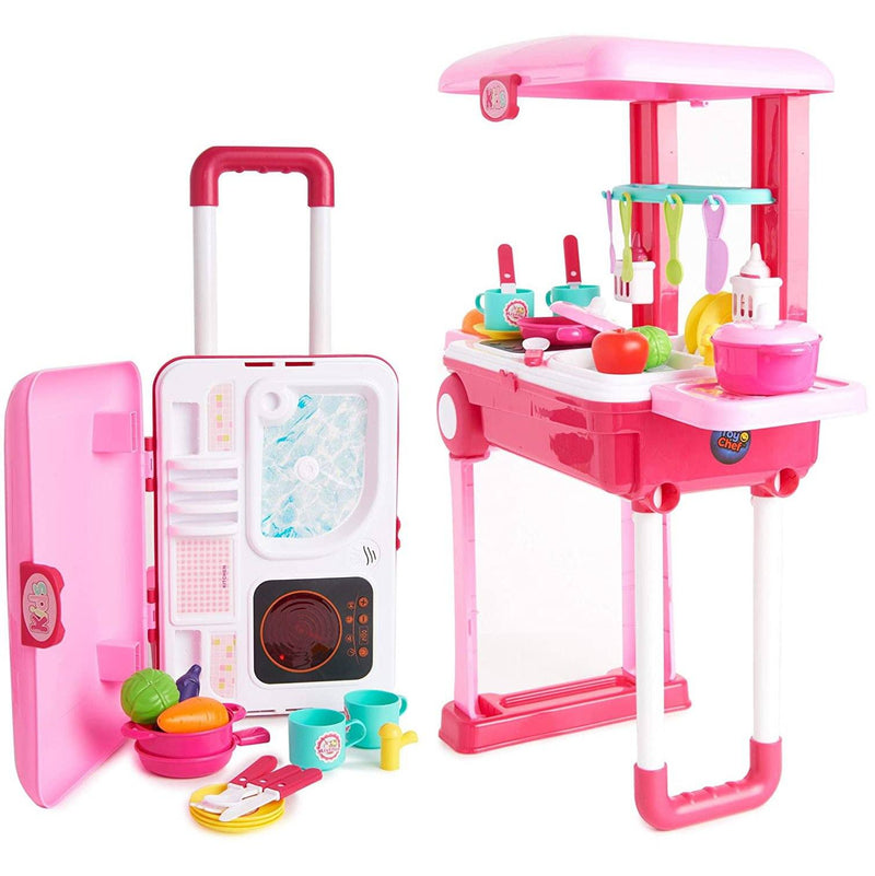 Toy Chef 2-in-1 Travel Suitcase Kitchen Set for Children Toys & Games - DailySale