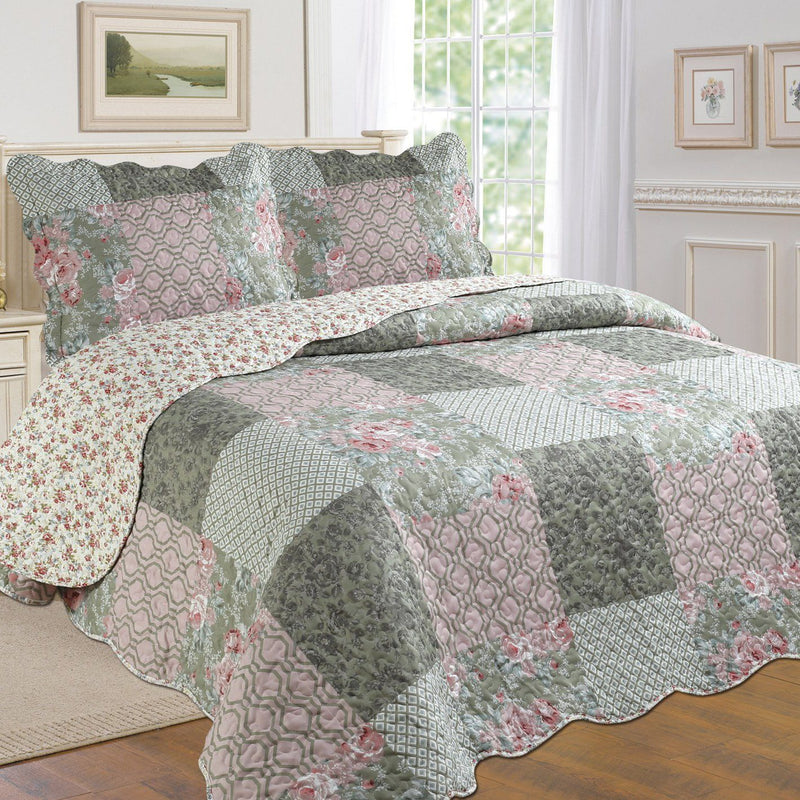 Tradition Premium Printed Reversible Quilt Sets - Assorted Styles Bedding Patchwork Twin - DailySale