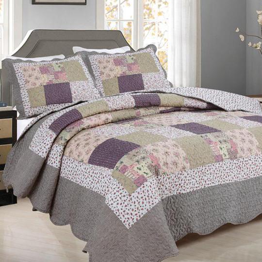 Tradition Premium Printed Reversible Quilt Sets Linen & Bedding Gray Patchwork Twin - DailySale