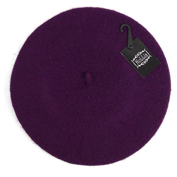 Traditional Women's Men's Solid Color Plain Wool French Beret One Size Women's Apparel Dark Purple - DailySale