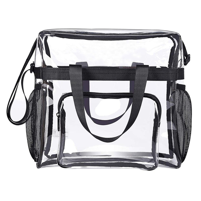 Transparent See Through Clear Tote Bag Bags & Travel Black - DailySale