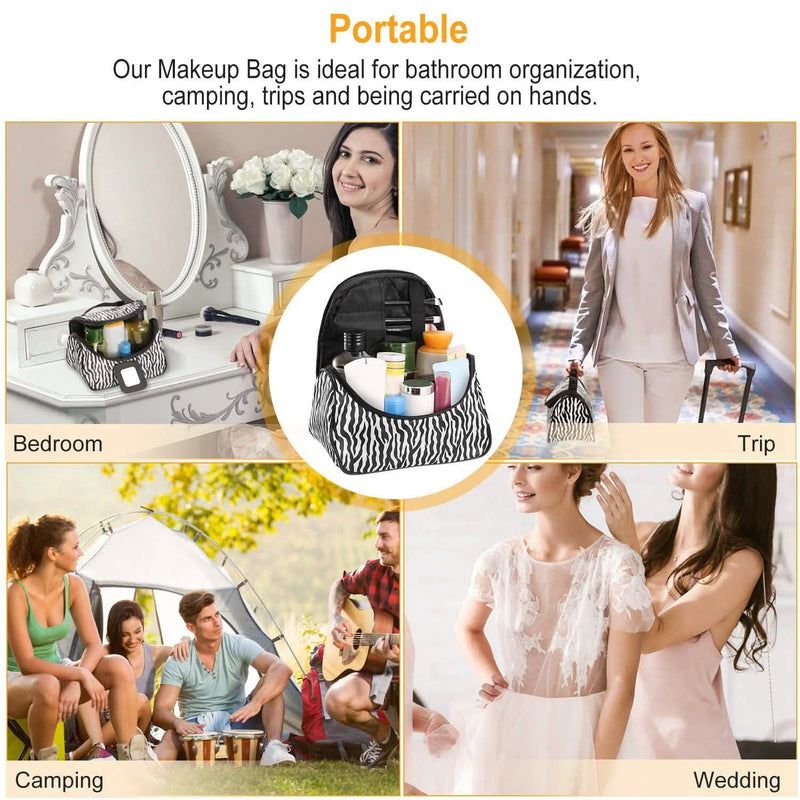 Travel Makeup Bag Portable Cosmetic Organizer with Cosmetic Mirror Bags & Travel - DailySale