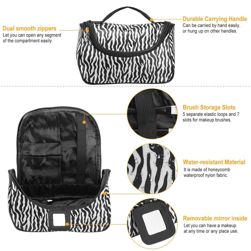 Travel Makeup Bag Portable Cosmetic Organizer with Cosmetic Mirror Bags & Travel - DailySale