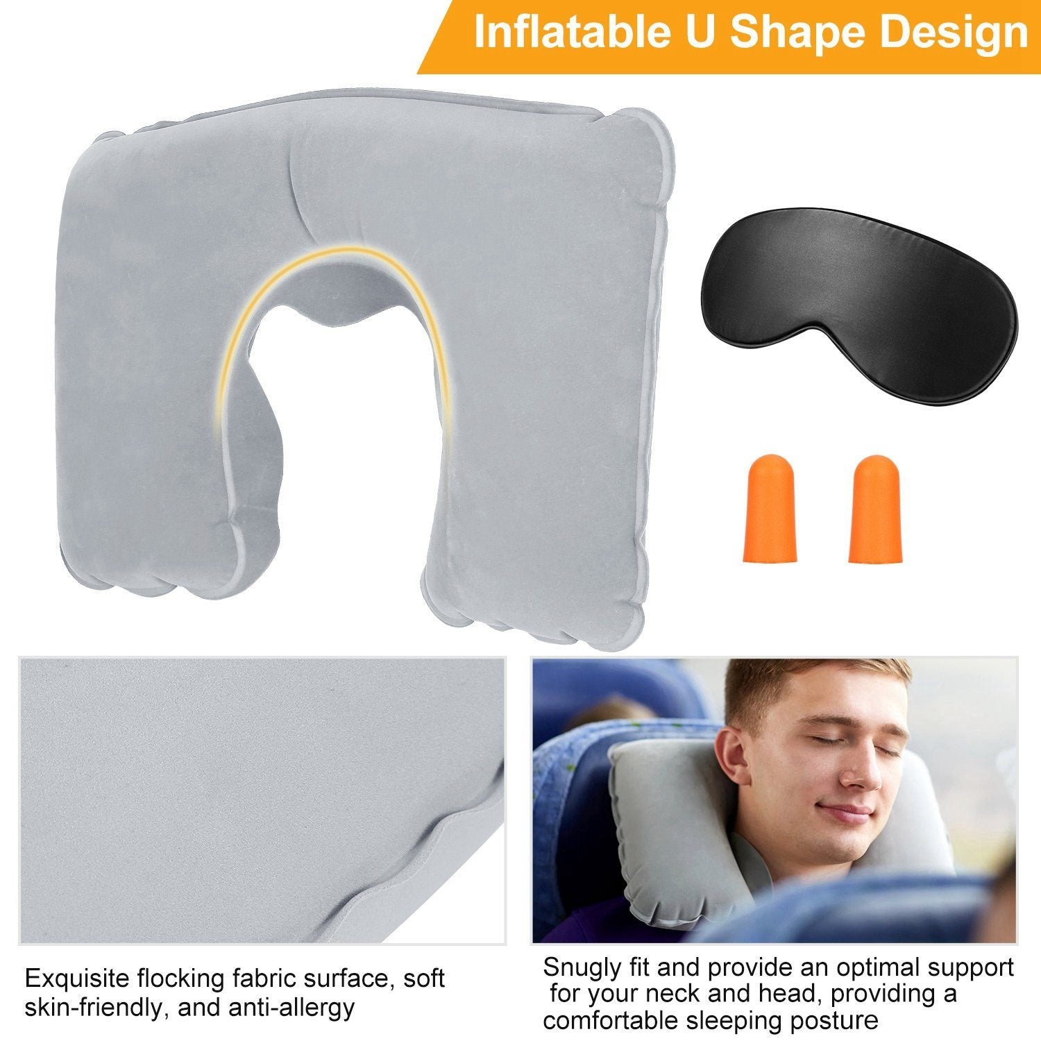 Travel Pillow Inflatable U Shape Neck Pillow Bags & Travel - DailySale