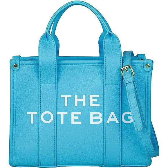 Trendy Leather Tote Bag Small Personalized Top Handle Crossbody Handbags Bags & Travel Blue - DailySale