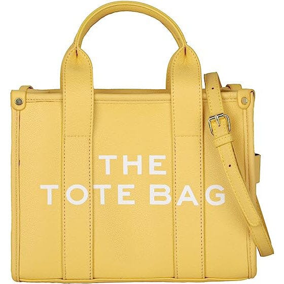 Trendy Leather Tote Bag Small Personalized Top Handle Crossbody Handbags Bags & Travel Yellow - DailySale