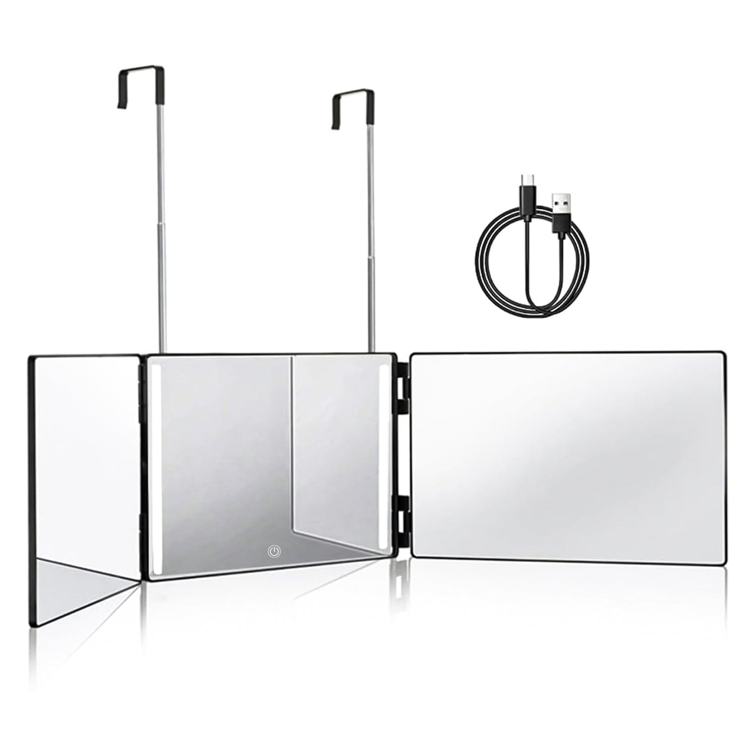 Tri-Fold Mirror with Telescopic Hanger Beauty & Personal Care - DailySale