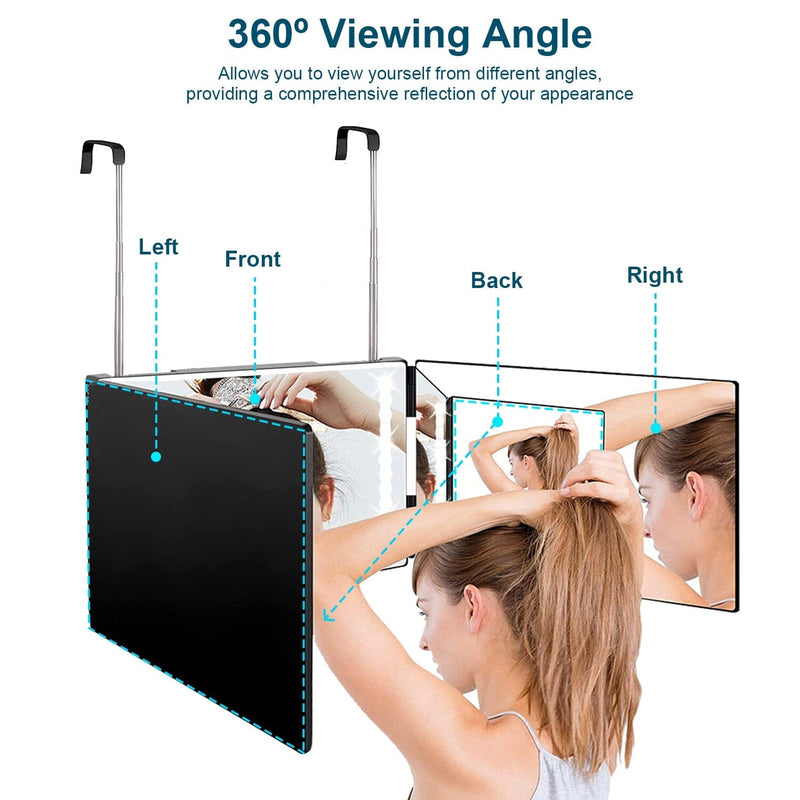 Tri-Fold Mirror with Telescopic Hanger Beauty & Personal Care - DailySale