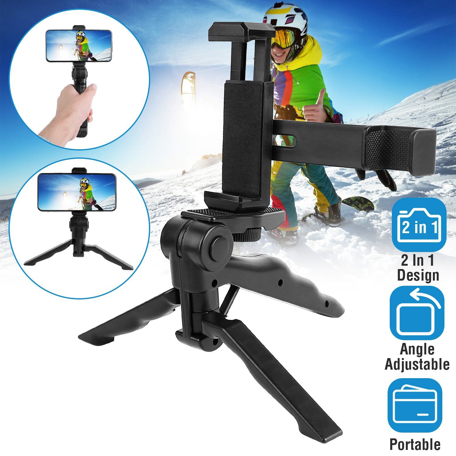 Tripod Desk Phone Stand Stabilizer Mobile Accessories - DailySale