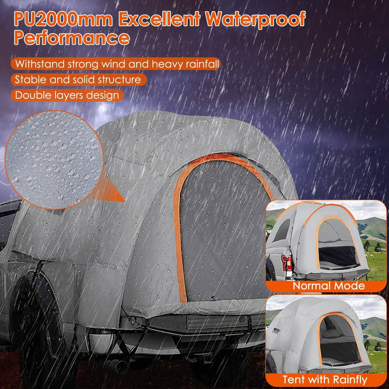 Truck Bed Tent Waterproof Windproof Pickup Truck Tent with Carry Bag Automotive - DailySale
