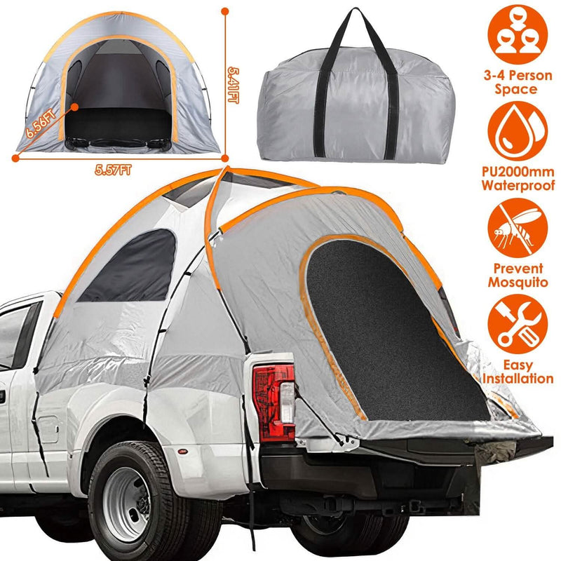 Truck Bed Tent Waterproof Windproof Pickup Truck Tent with Carry Bag Automotive - DailySale