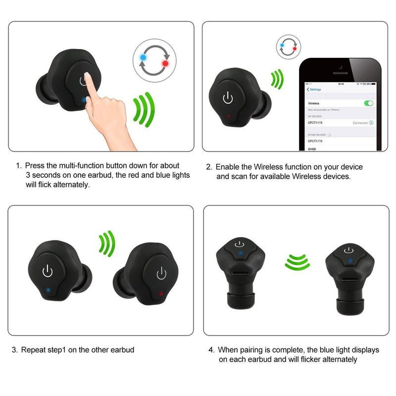 True Wireless Earbuds CSR v4.2 In-Ear Stereo Headsets Headphones & Audio - DailySale