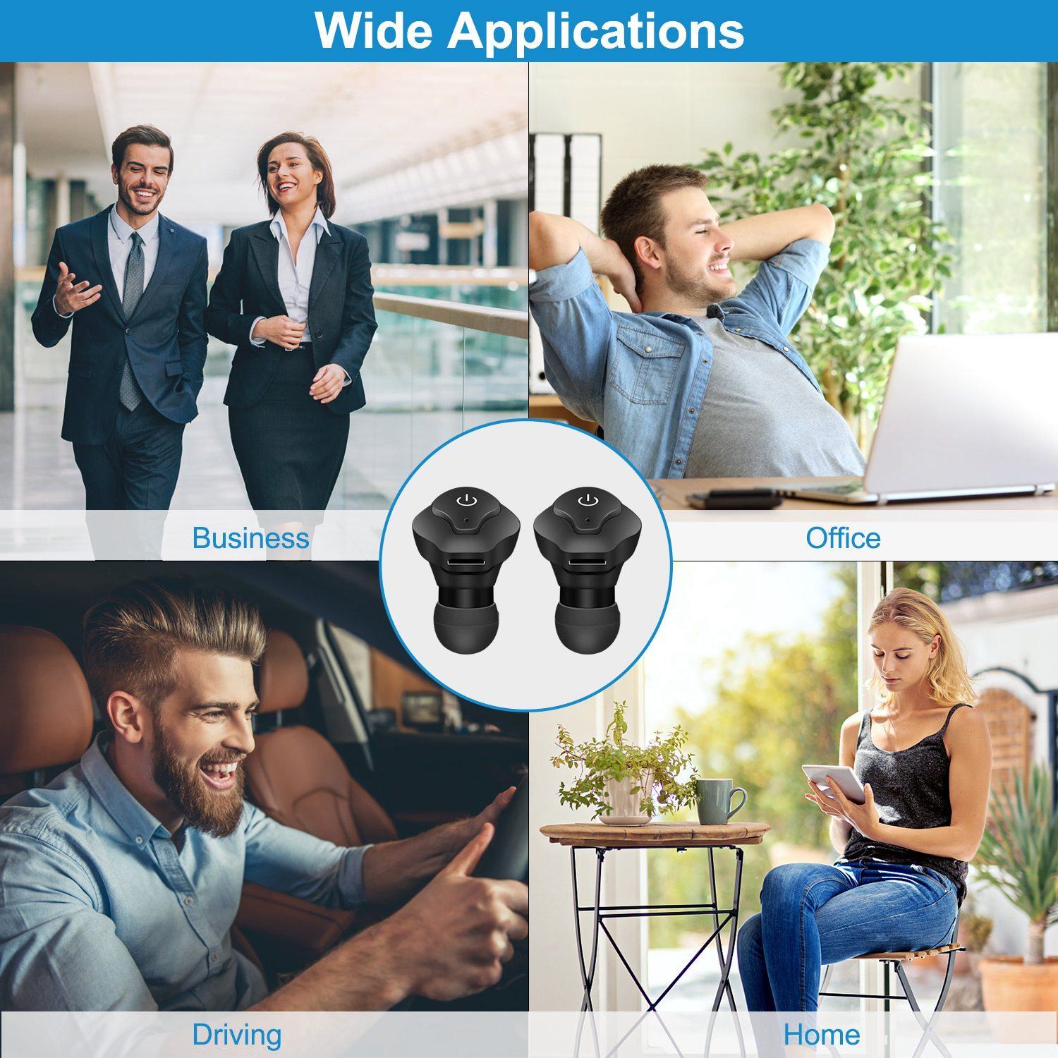 True Wireless Earbuds CSR v4.2 In-Ear Stereo Headsets Headphones & Audio - DailySale