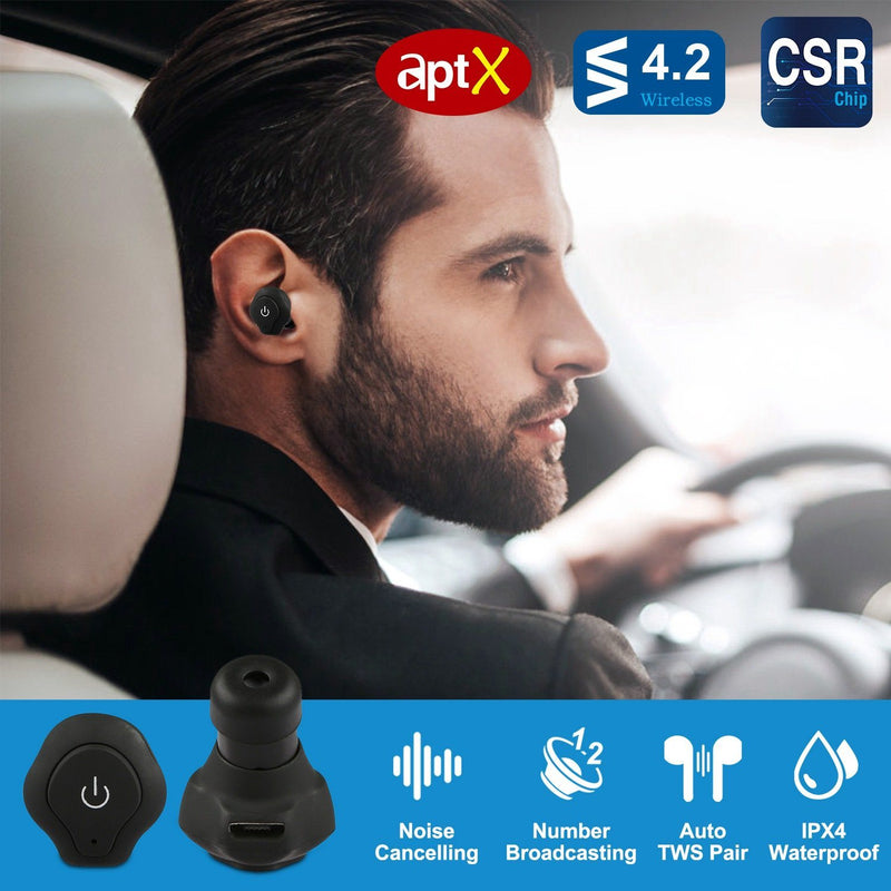 True Wireless Earbuds CSR v4.2 In-Ear Stereo Headsets Headphones & Audio - DailySale