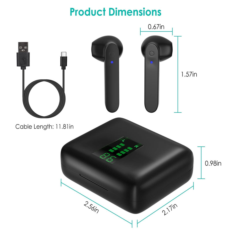 True Wireless Stereo V5.1 Earbuds Touch Control Headphones - DailySale