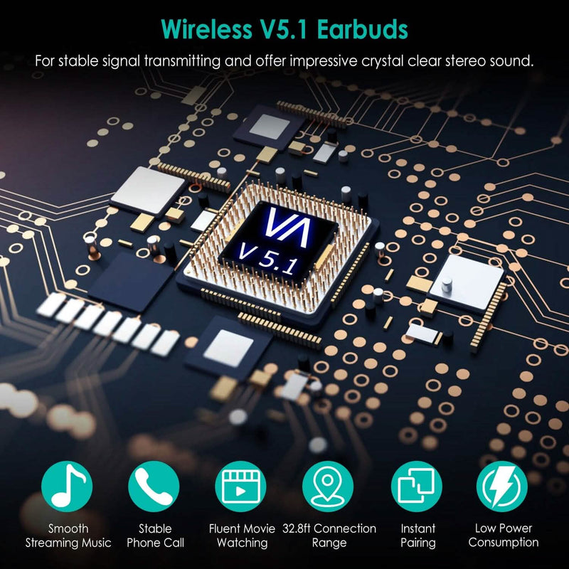 True Wireless Stereo V5.1 Earbuds Touch Control Headphones - DailySale