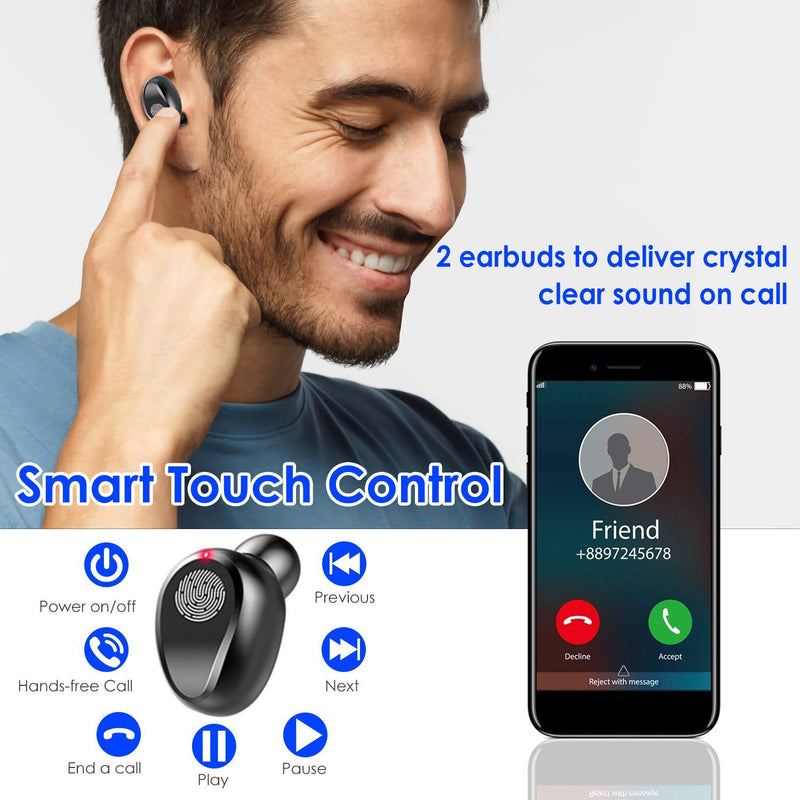 True Wireless V5.0 Earbuds with LED Display Magnetic Charging Dock Headphones & Audio - DailySale