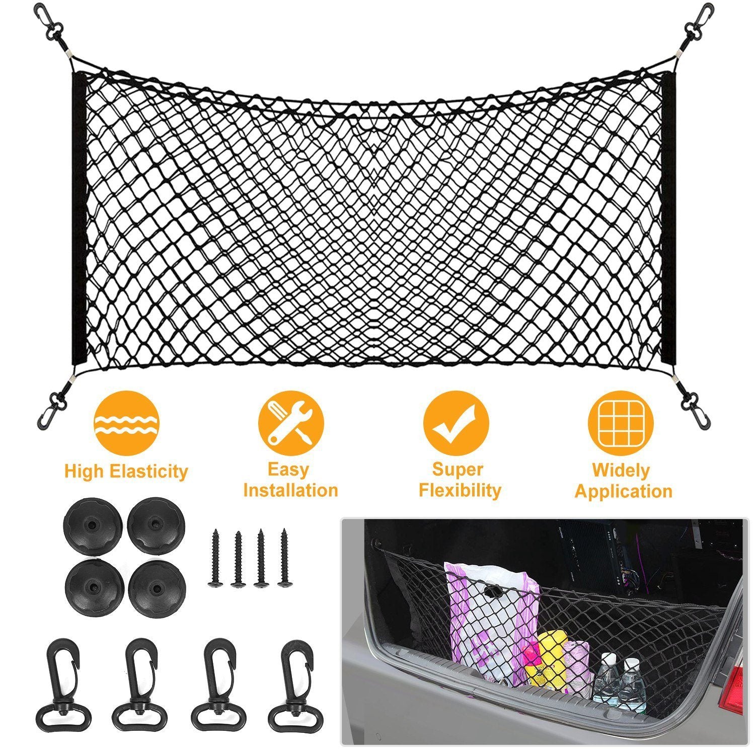 Trunk Cargo Net Stretchable Universal Automotive - DailySale