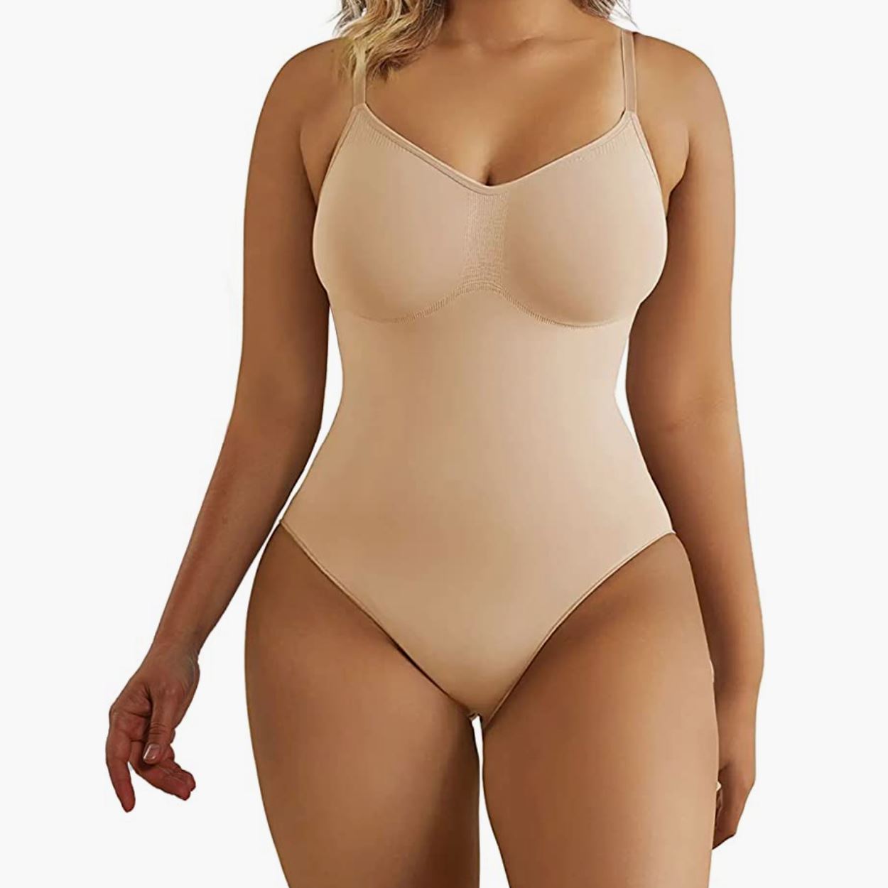 Tummy Control Bodysuit Shapewear Women's Swimwear & Lingerie Beige S - DailySale