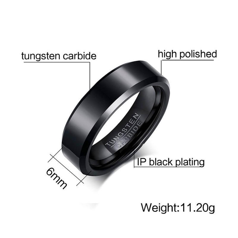 Tungsten Carbide Ring Mirrored Polished Plain Wedding Engagement Band Rings - DailySale
